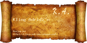 Kling Adrián névjegykártya